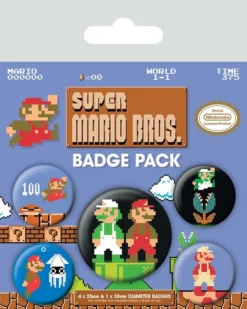 Pyramid International NINTENDO - Pack 5 Badges - Super Mario Bros