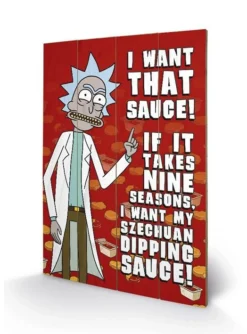 Pyramid International RICK & MORTY - Impression Sur Bois 40X59 - Szechuan Sauce