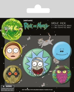 Pyramid International 5 Badges Rick Et Morty - Têtes