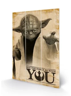 Pyramid International Star Wars - Yoda Que La Force Impression Sur Bois 20 X 29.5 Cm