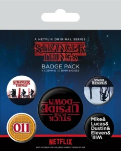 Pyramid International Stranger Things - Pack 5 Badges - Upside Down