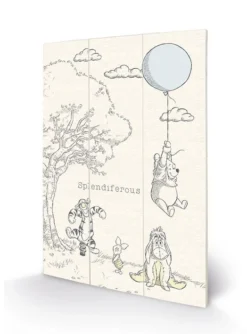 Pyramid International Winnie L'ourson - Splendiferous Impression Sur Bois 20 X 29.5 Cm