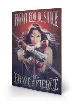 Pyramid International WONDER WOMAN - Impression Sur Bois 40X59 - Fight For Justice
